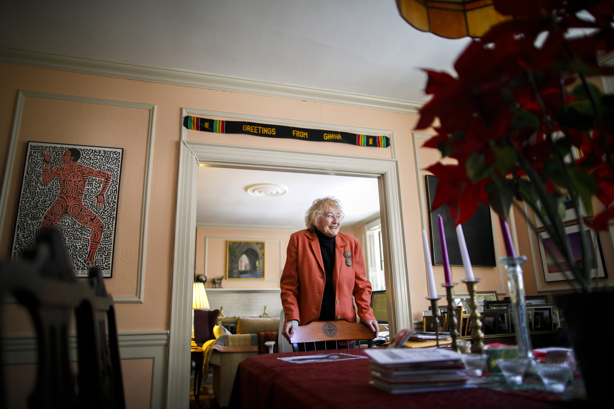 Diane Gallagher in her Brookline home.