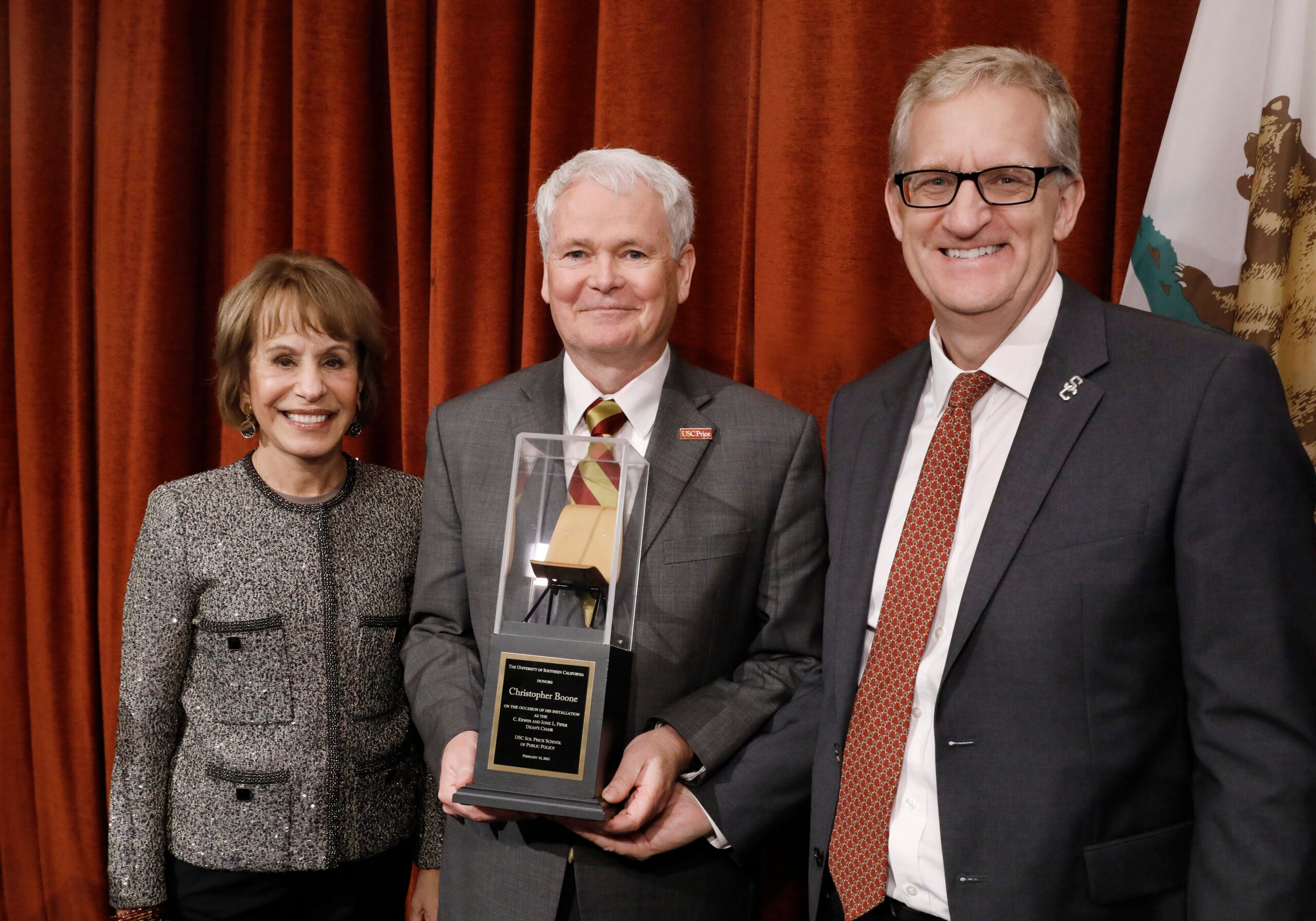 Inauguration of USC Price dean: Carol Folt, Christopher G. Boone and Andrew T. Guzman