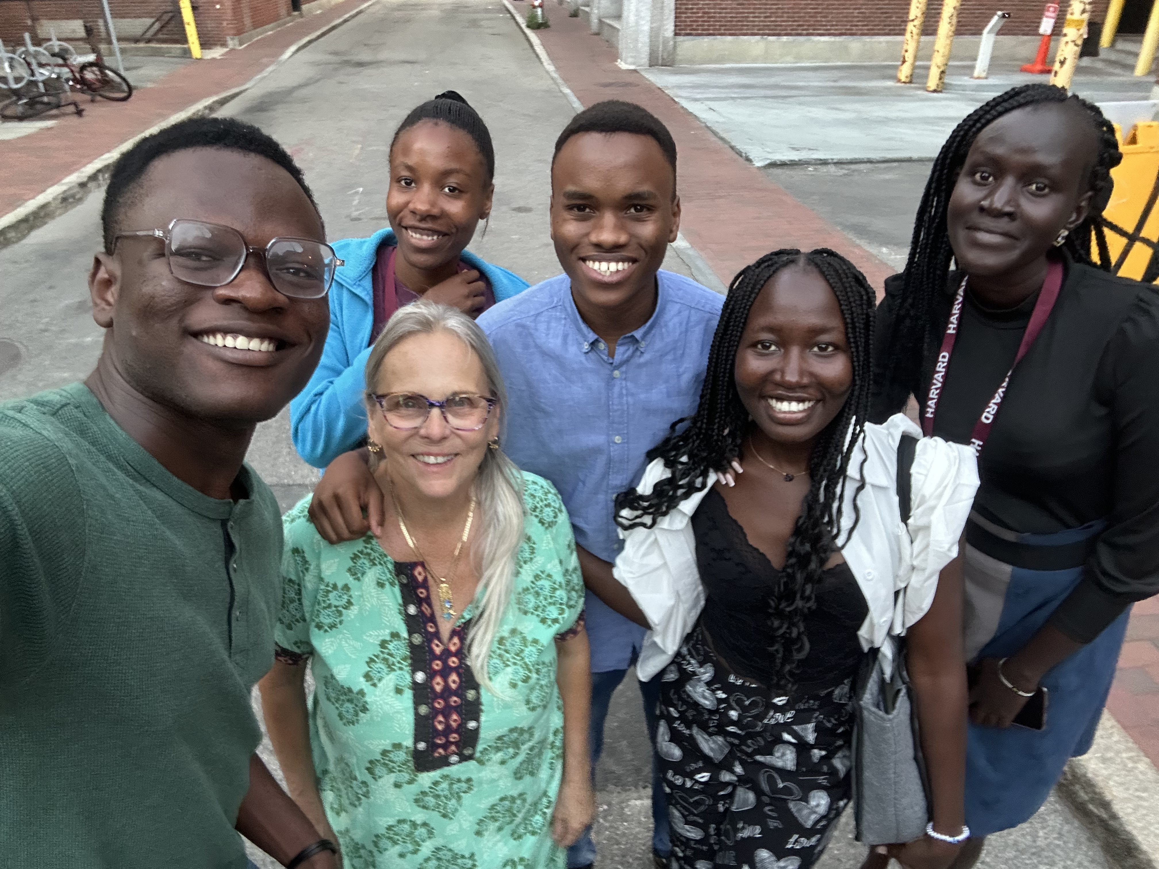 Reisa Volker with a few of her host students.