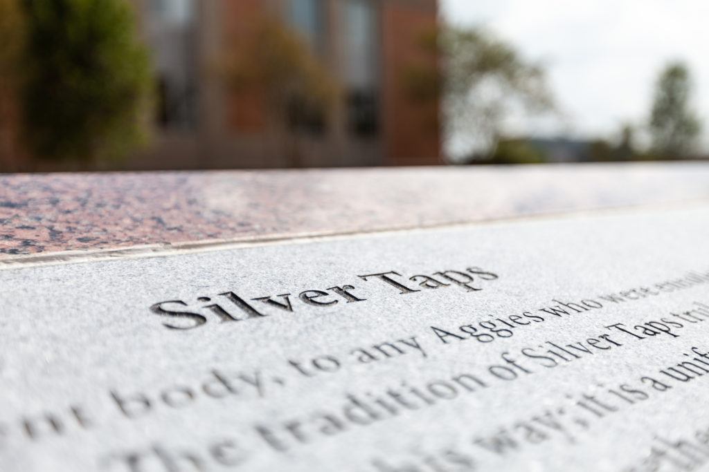 The Spirit Plaza Silver Taps marker.