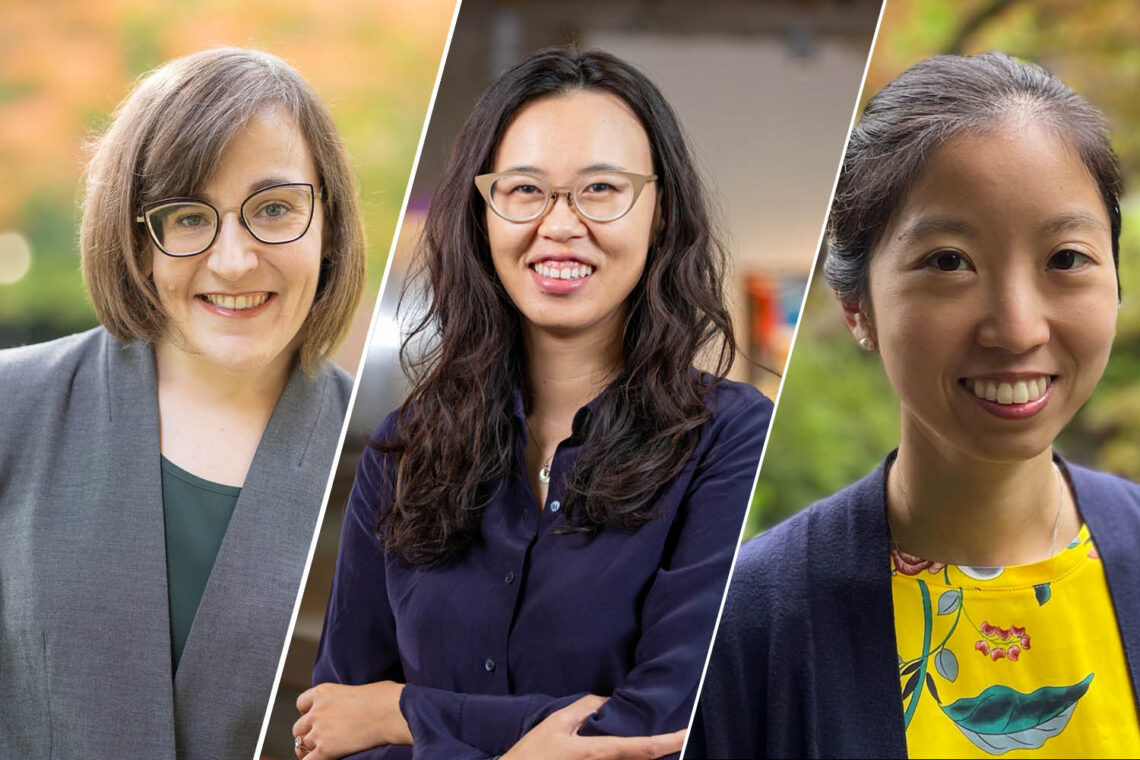 three portraits of scientists