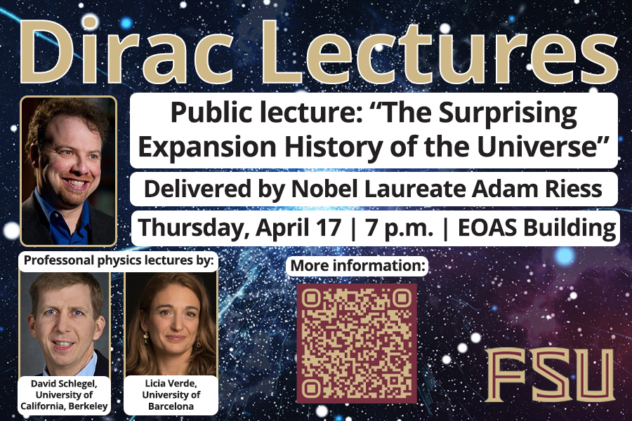 Cosmic Insights: Nobel Laureate to Illuminate the Universe’s Expansion at FSU Physics Dirac Lectures