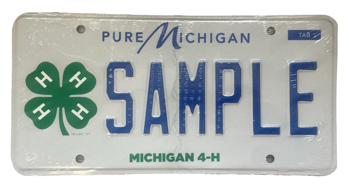 Michigan 4-H license plate now available to drivers