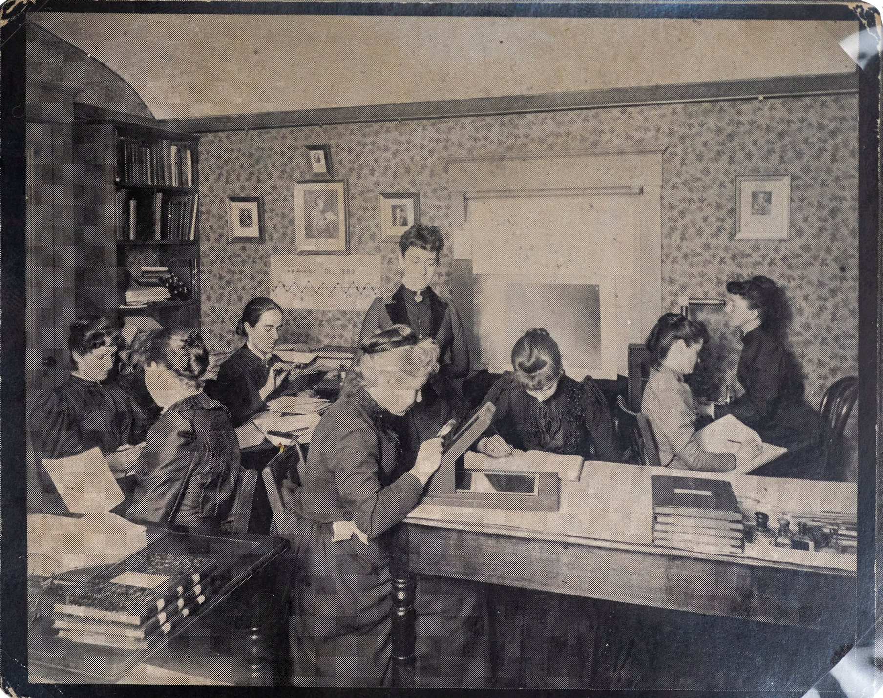 Image depicting a cohort of women calculators at the Harvard College Observatory, approximately 1900
