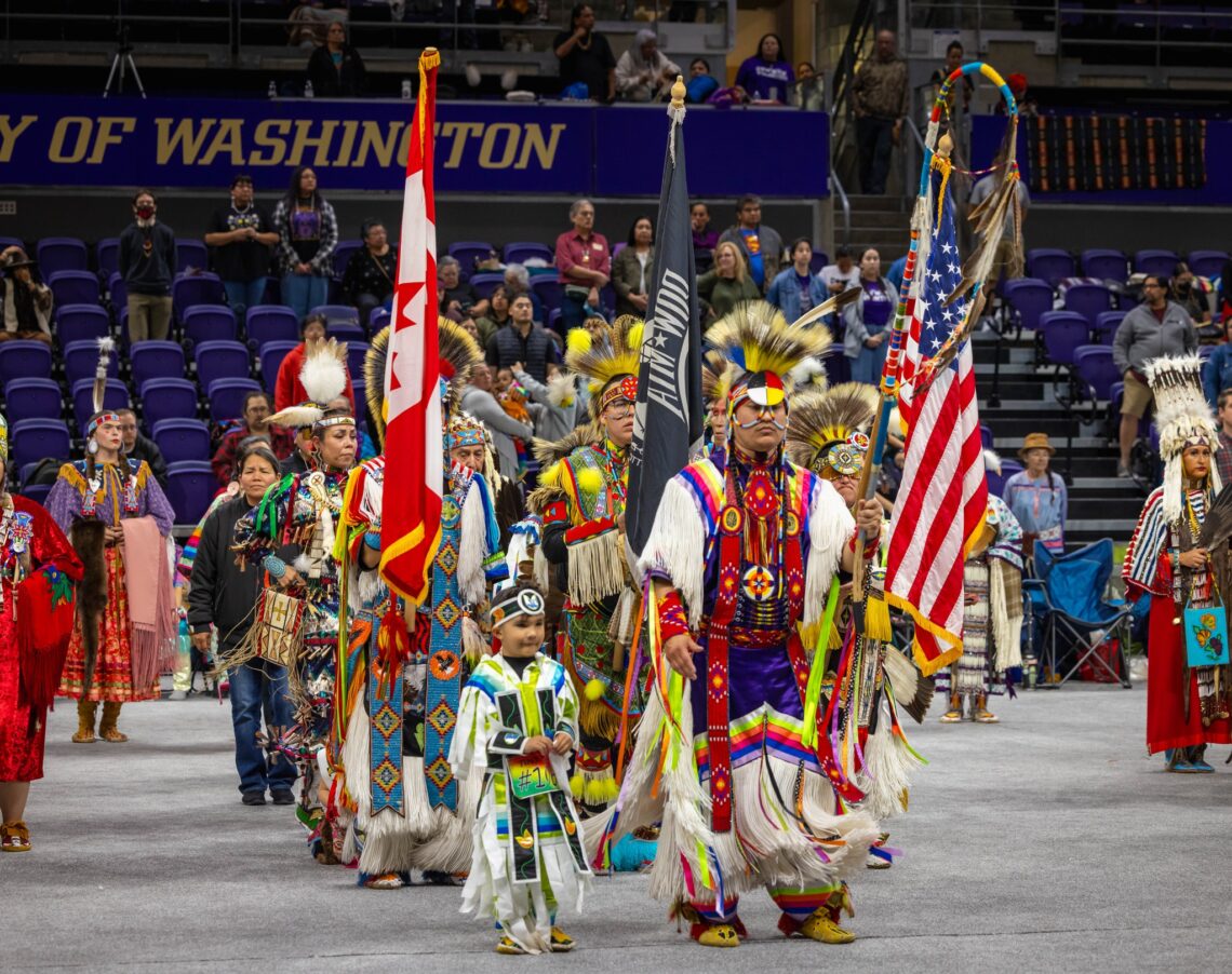 Individuals entering the UW Powwow