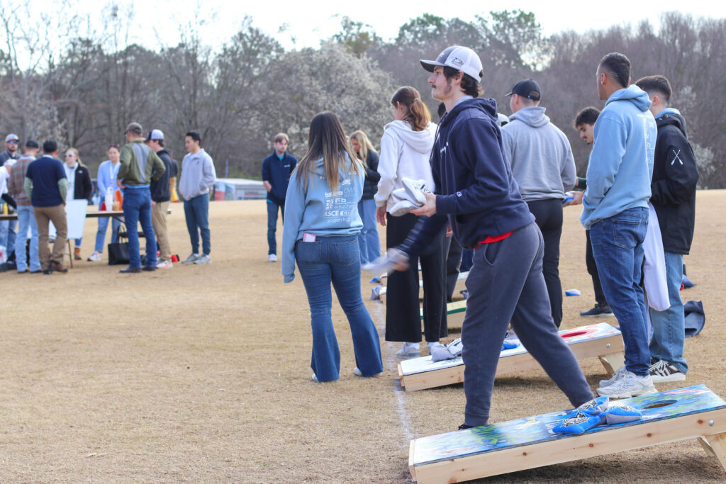 The University of Georgia took home first place in the symposium's cornhole competition. (Photo by Lillian Ballance)