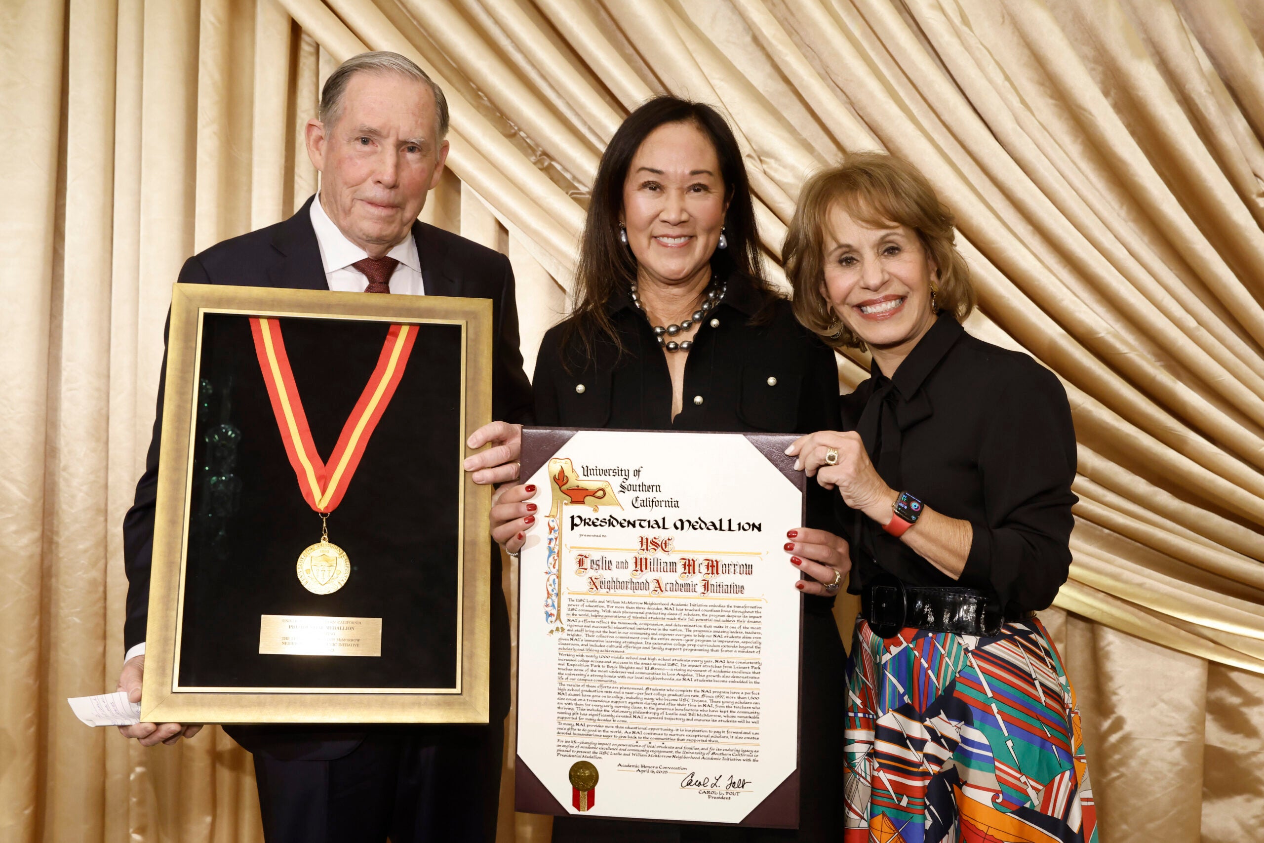Presidential Medallions: William and Leslie McMorrow with Carol Folt