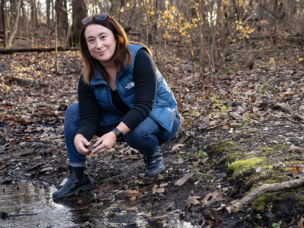 Claire Masteller is an assistant professor of earth, environmental, and planetary sciences in Arts & Sciences. (Photo: Carol Green/WashU)