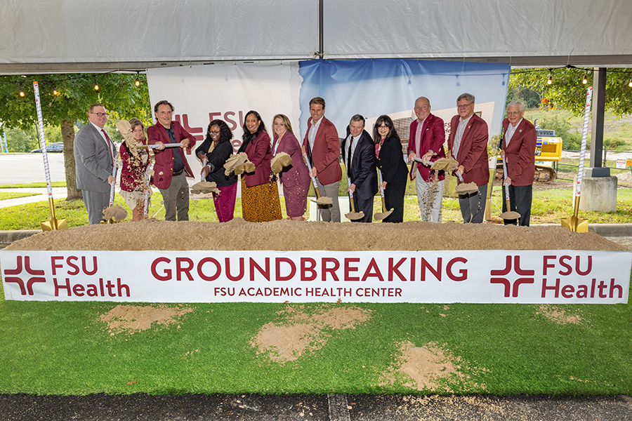 Groundbreaking for the FSU Health Academic Health Center. (Bill Lax/FSU Photography Services)