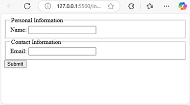 Using Fieldsets to Organize Inputs Output