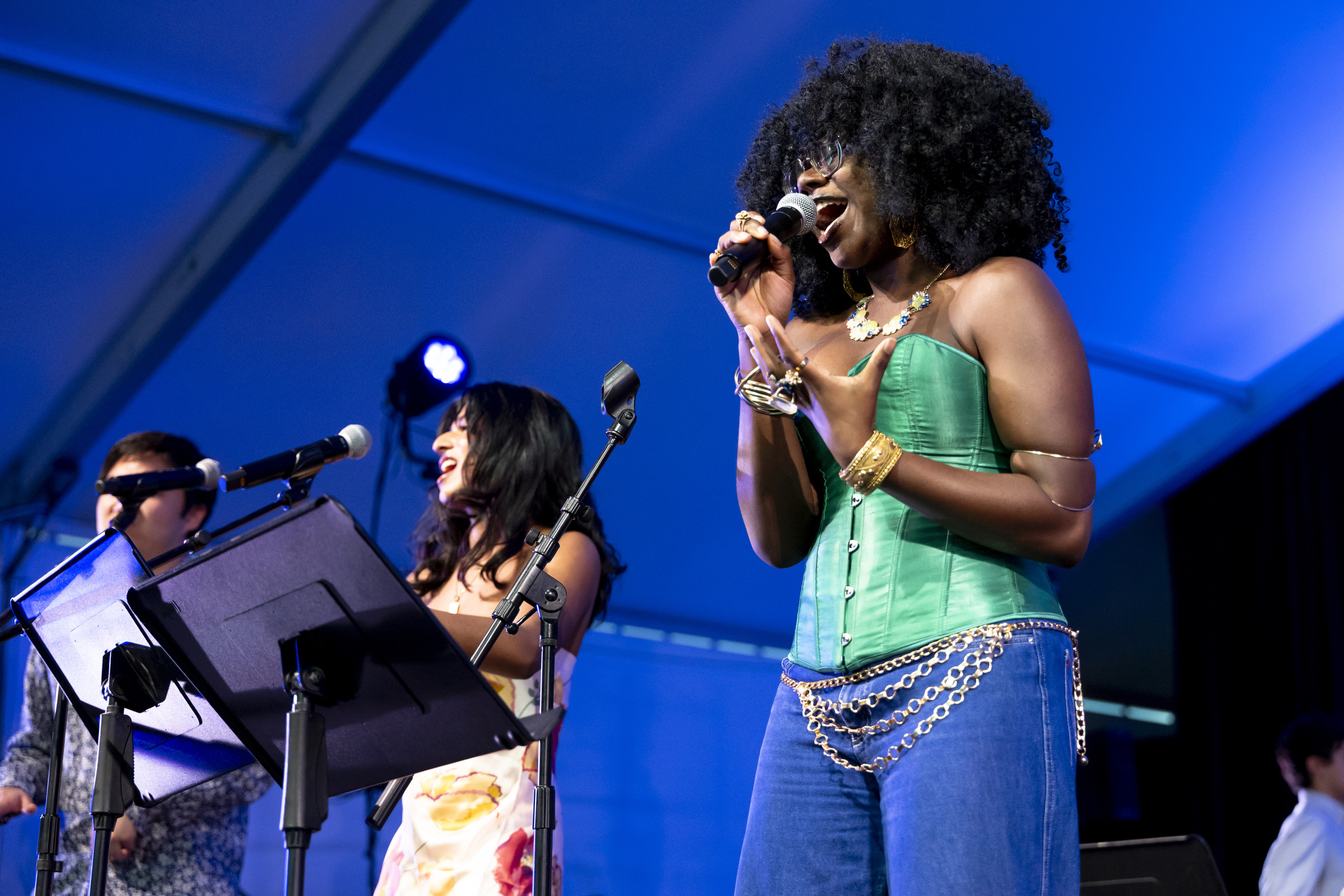 Onovughakpor Otitigbe-Dangerfield ’25 performs during the Charles Revival and Friends event.