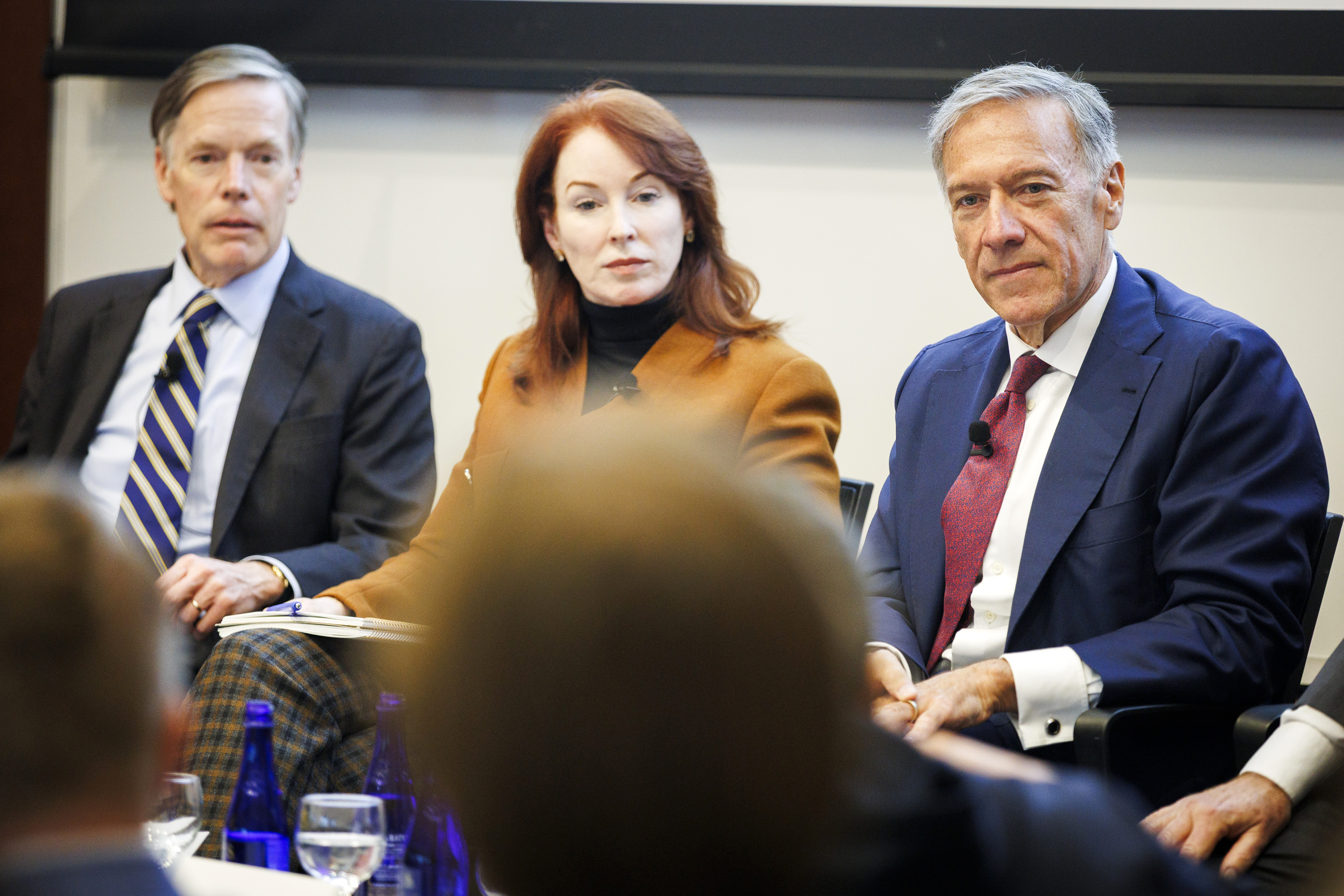 Mike Pompeo (far right) with Meghan O’Sullivan and Nicholas Burns.