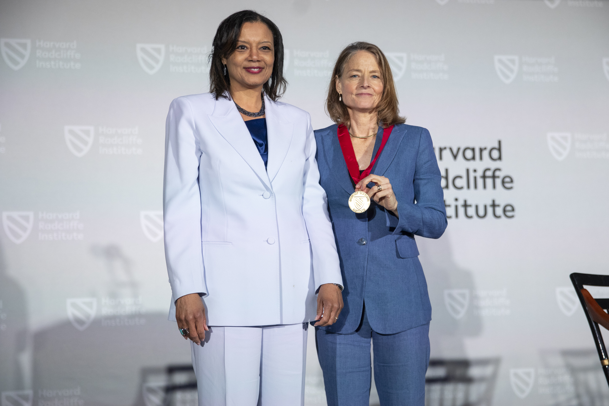Jodie Foster (right) poses with Tomiko Brown-Nagin.
