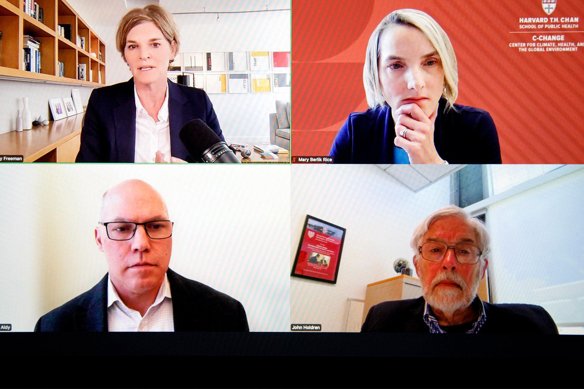 The Salata Institute for Climate and Sustainability panel discussion took place on Zoom.