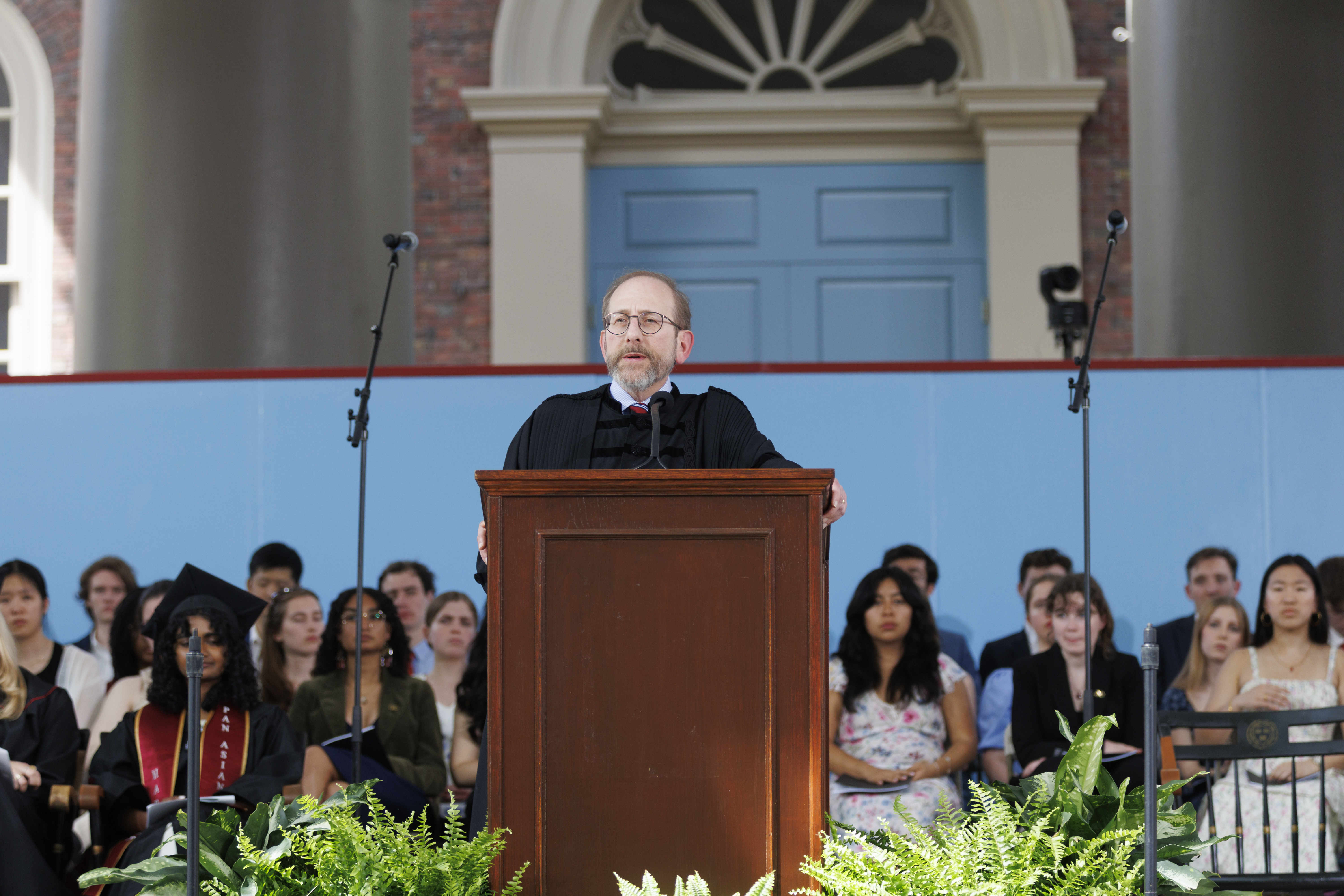 Alan M. Garber delivering the Baccalaureate address.