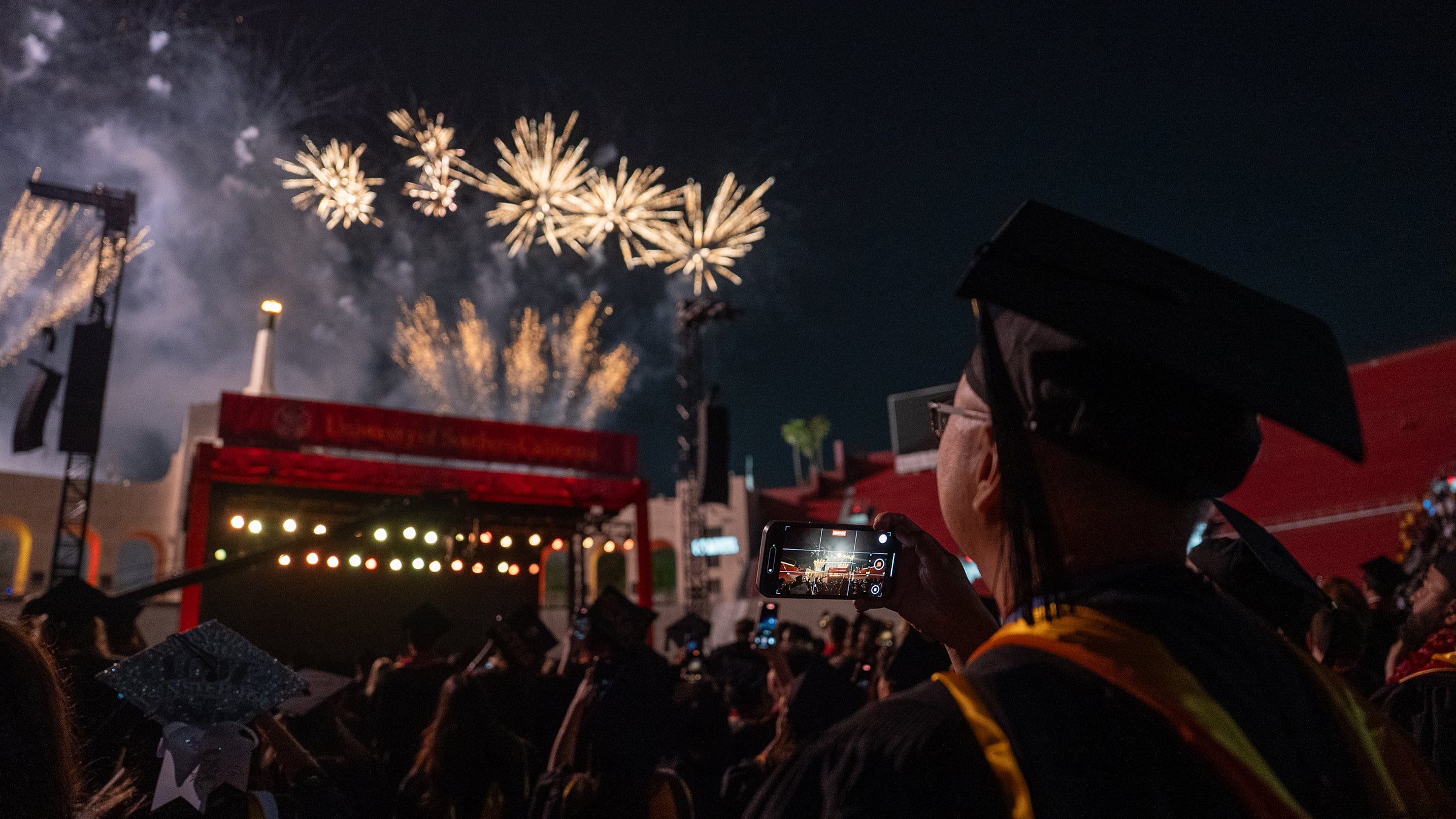 USC 2025 graduation: fireworks