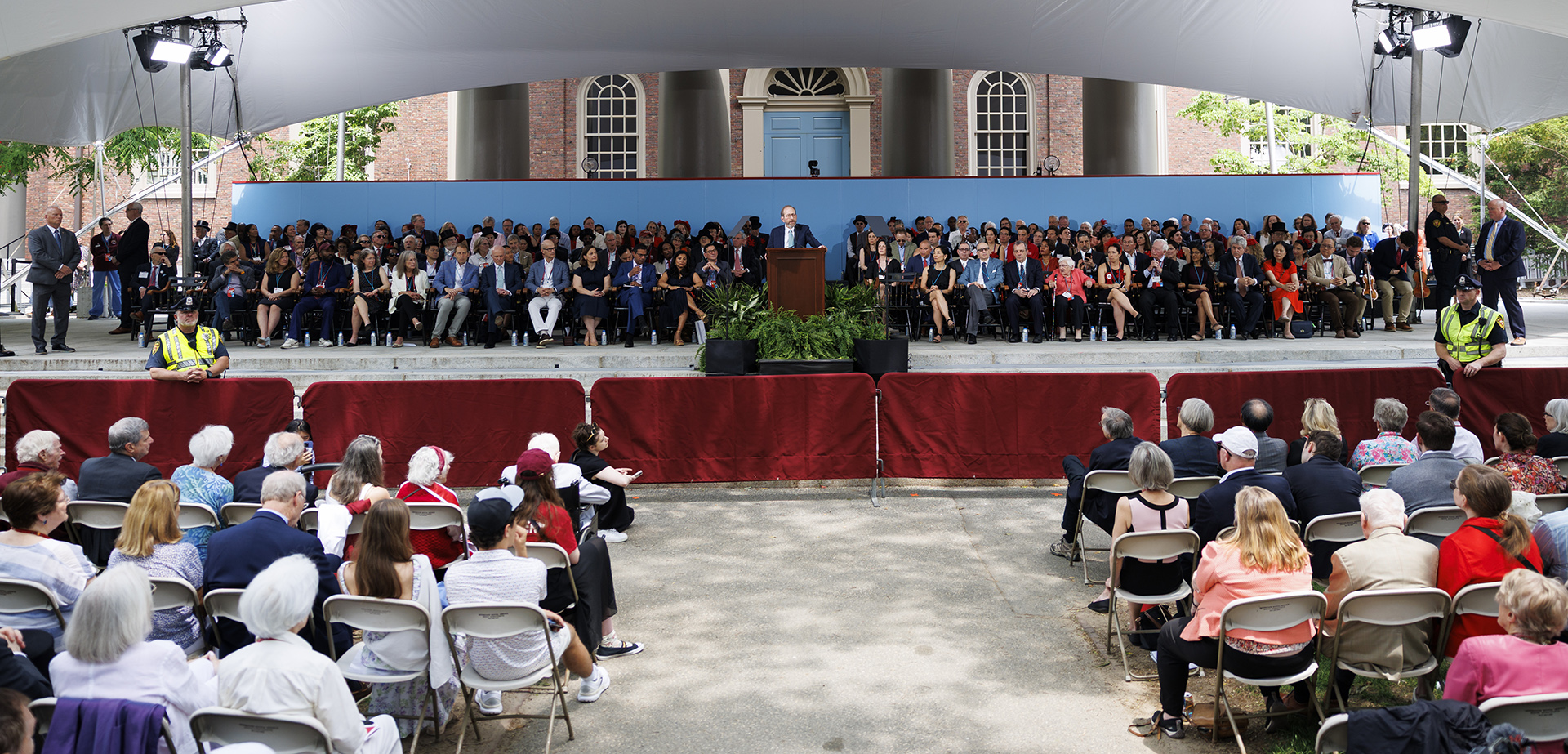 President of Harvard Alan Garber addressing the audience during Alumni Day.