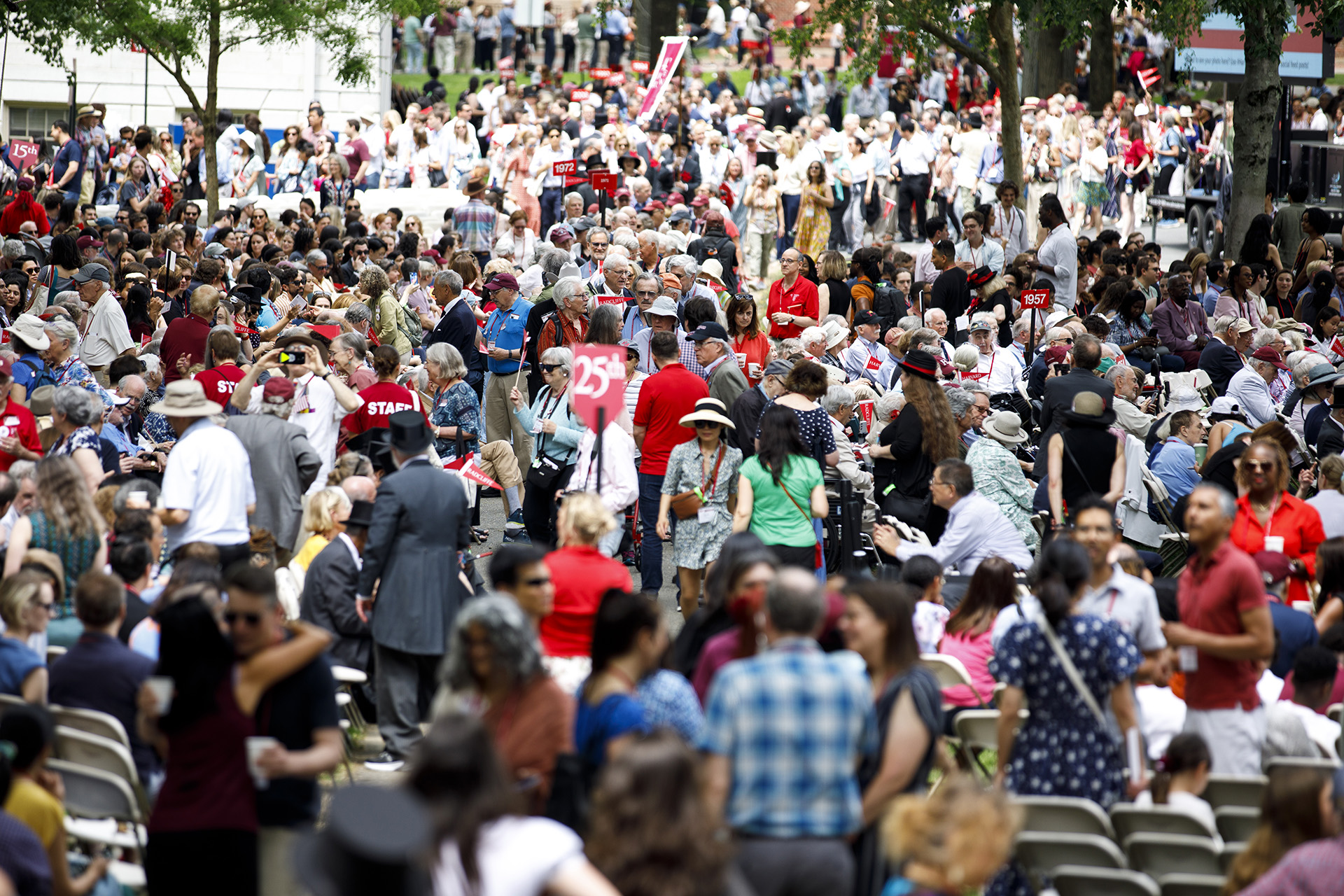 Crowded Harvard Yard during Alumni Day.