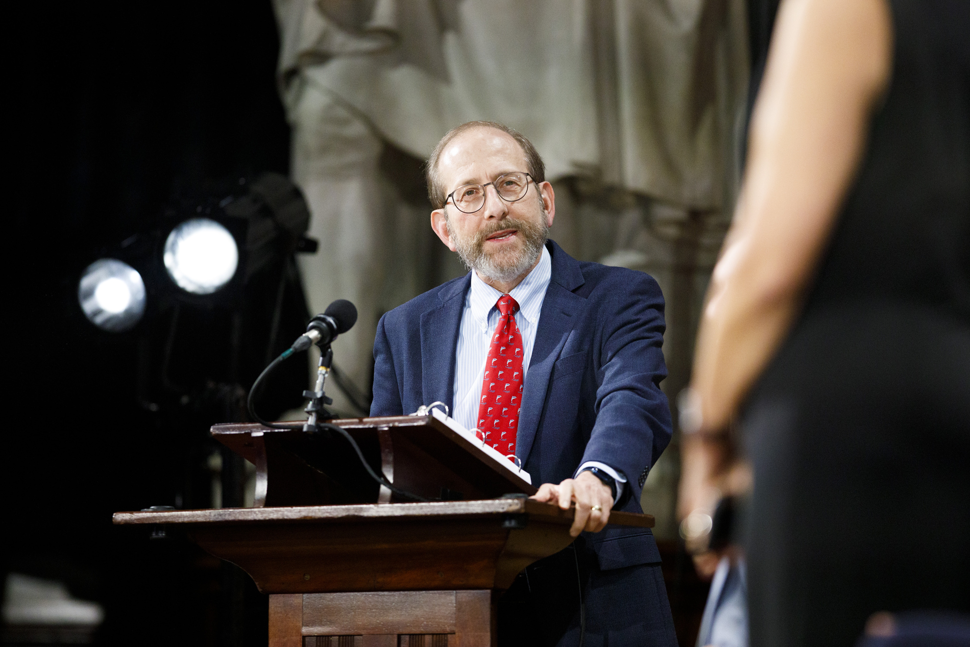 President of Harvard Alan Garber.