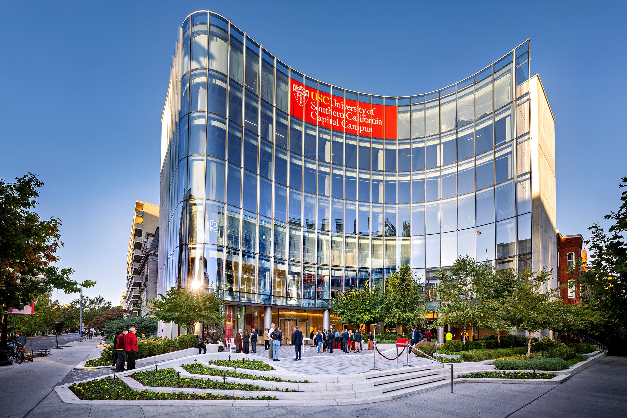 USC Capital Campus: Visitors gather outside