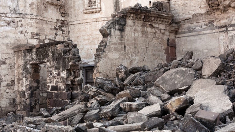 earthquake debris
