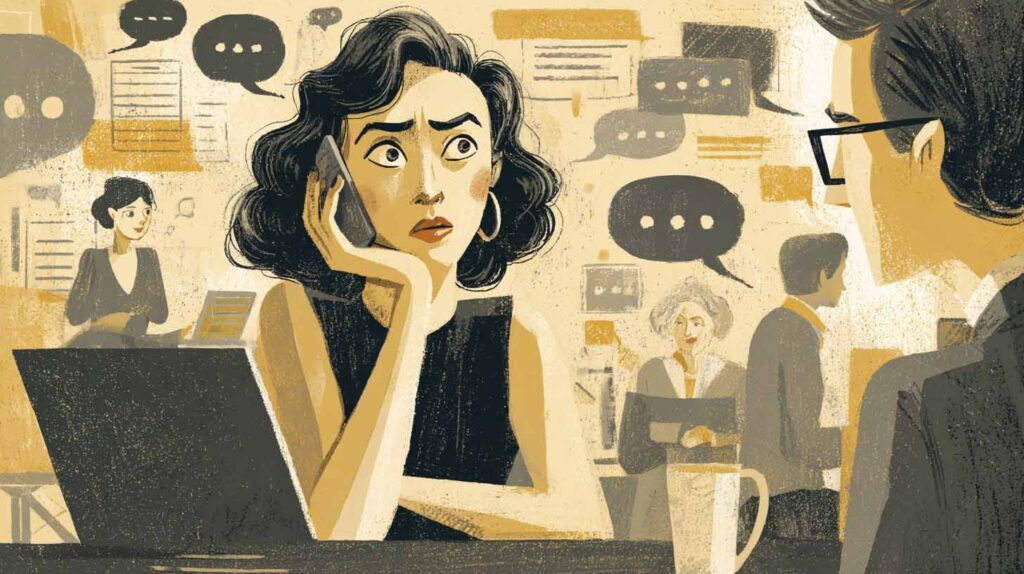 Illustration concept of self-disclosure in the workplace. Image credit: Nicole Smith, created Midjourney