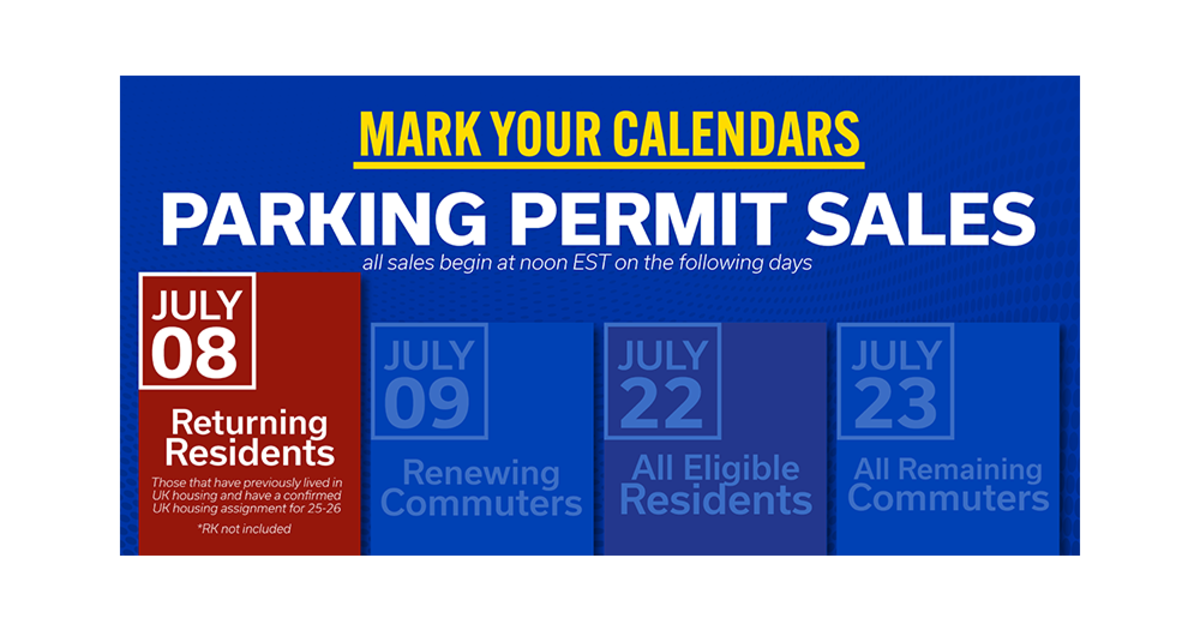 Returning residential student permit sales start July 8