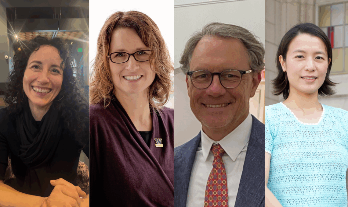 A collage of four UW professors showcasing their portraits.