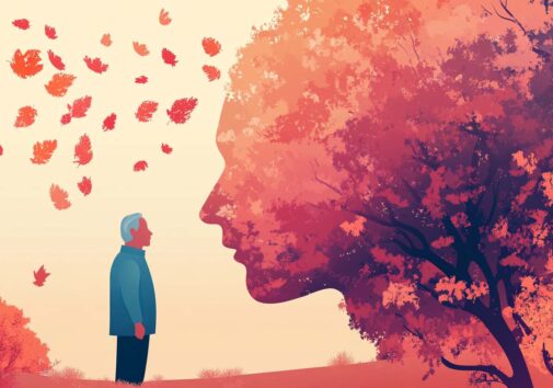 Concept depiction of an individual experiencing dementia. Image credit: Nicole Smith, created with Midjourney
