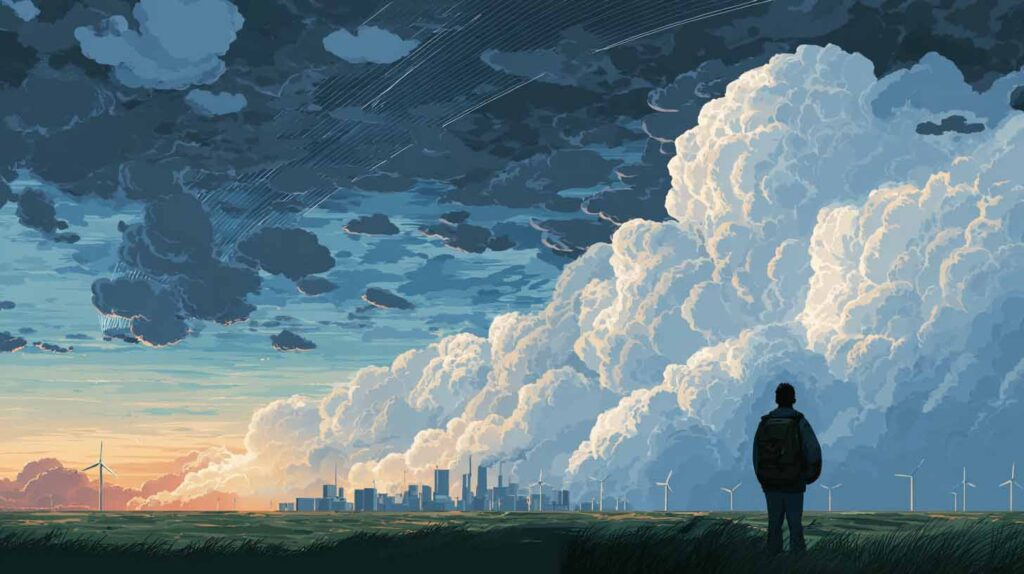 Conceptual artwork illustrating human perception of solar geoengineering. Image credit: Nicole Smith, created using Midjourney