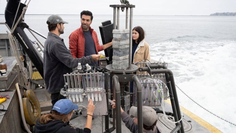 William Berelson's research team off Huntington Beach
