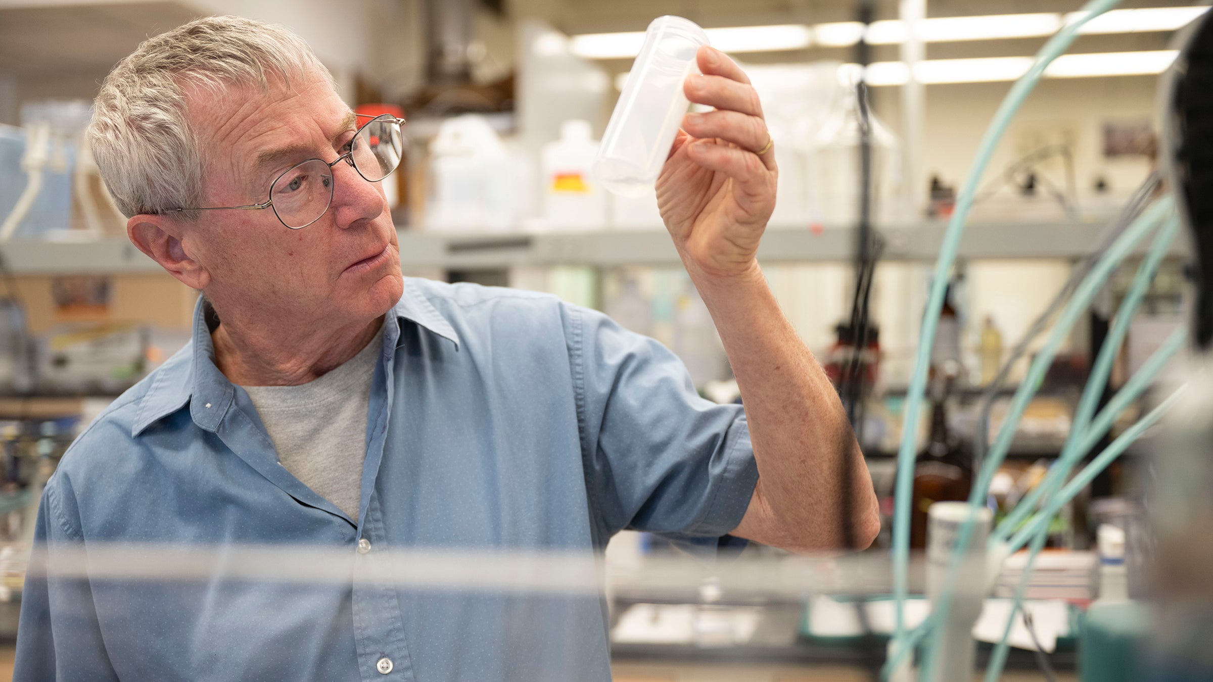 William Berelson in lab