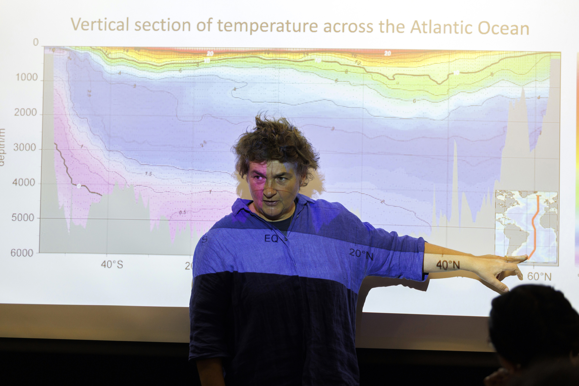 Fiamma Straneo is depicted during a session in the Geological Museum Building seminar room.