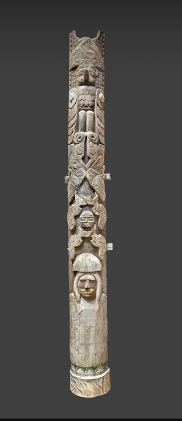 Image of a narrative pole on a dark background