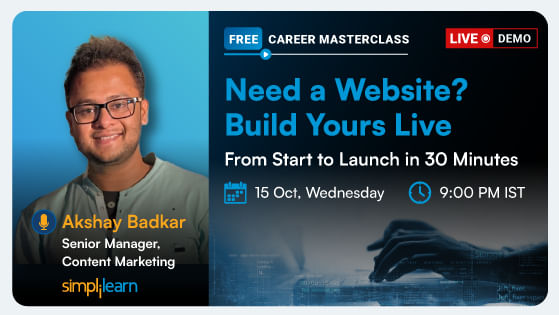 Create Your Website in Just 30 Minutes—No Coding Required! Join Our Simplilearn Webinar on 15th October 2025 at 3:30 PM.