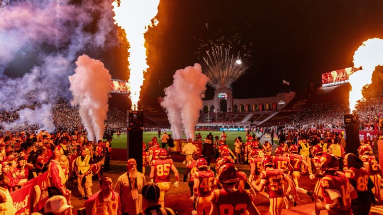 Football team enters the field