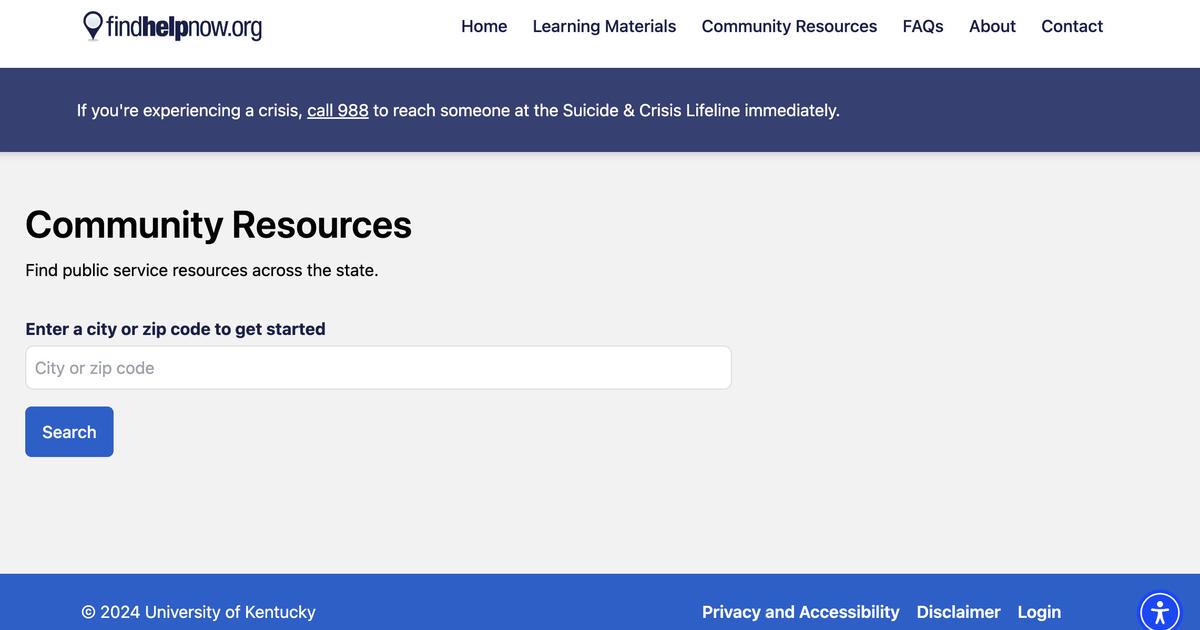 Find food assistance, community support through FindHelpNowKY.org